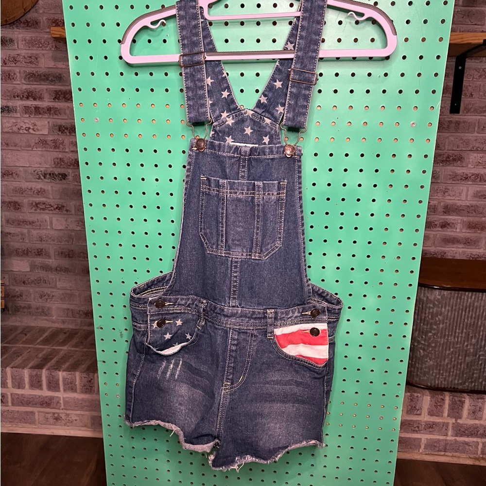 Tipsy Elves Blue Starry Denim Overalls